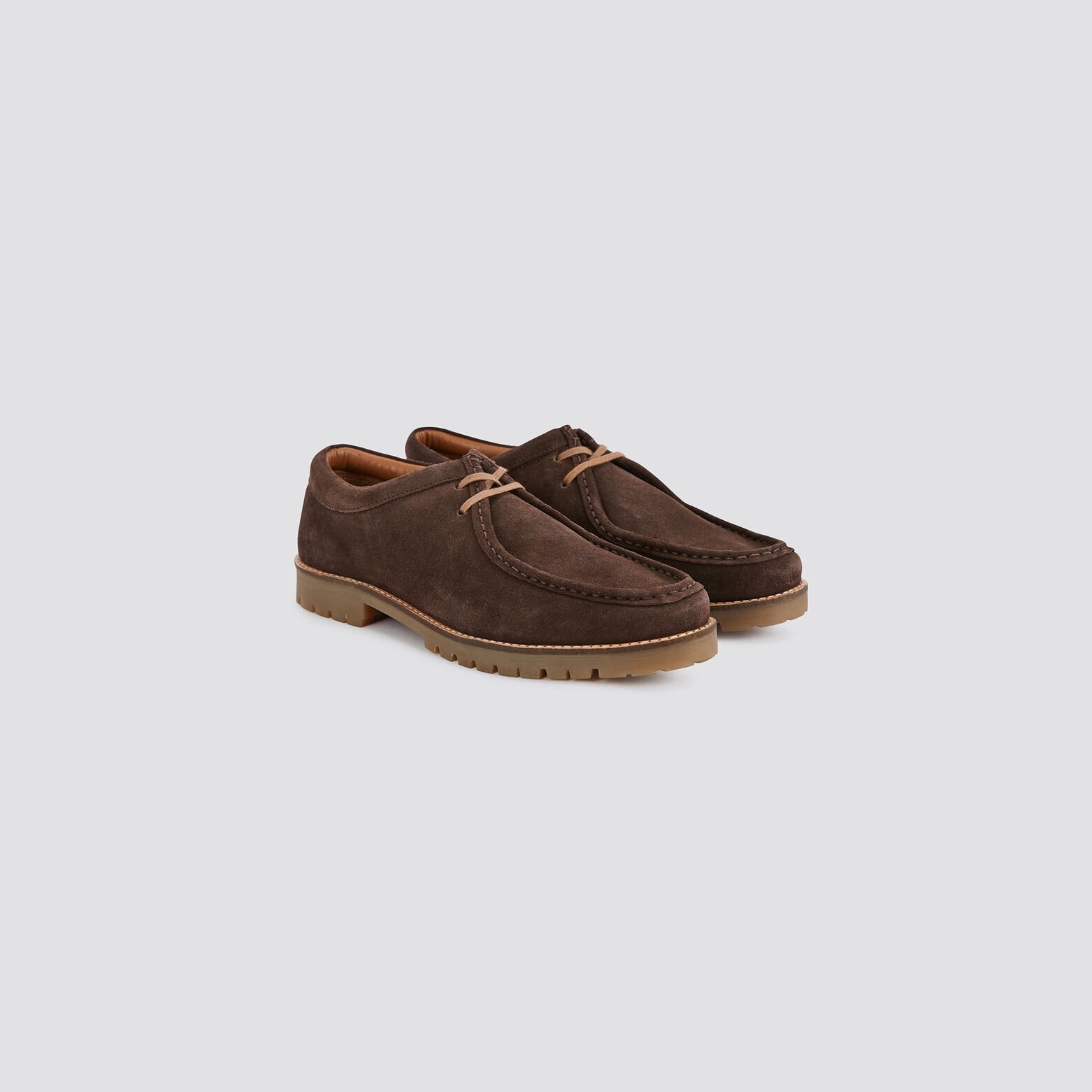 Chaussures plateau à lacets Camel