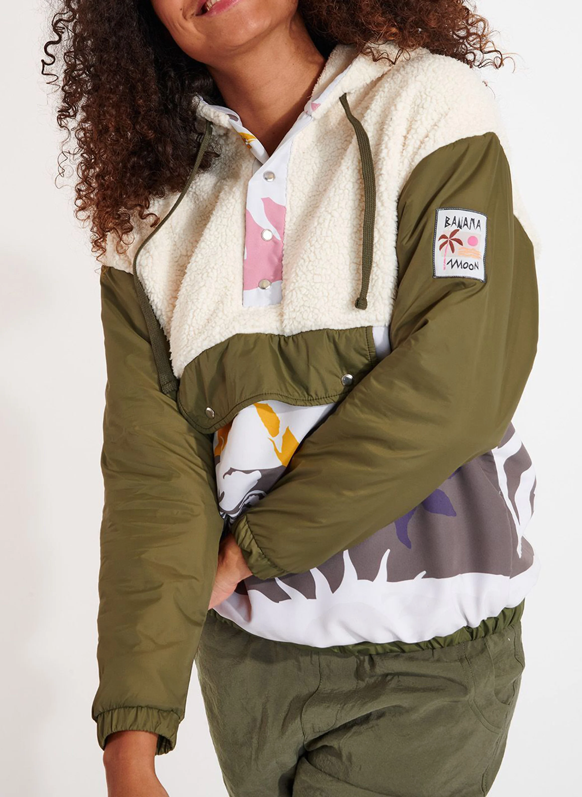 ALASKA BIGSKY - Sweat bi-matière en polaire| Beige