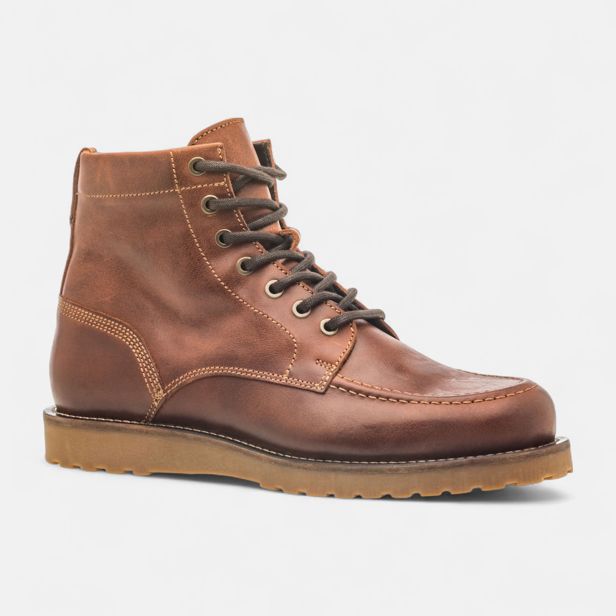 Boots Homme en cuir cognac