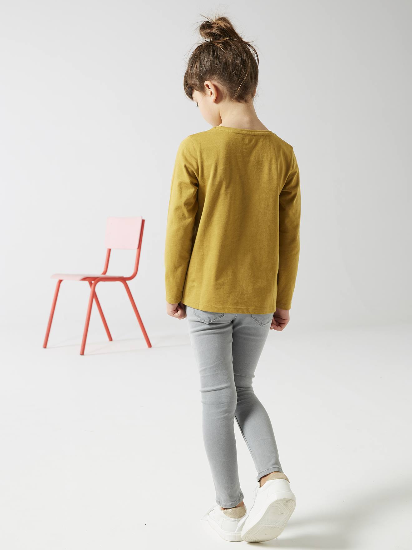 Camiseta com mensagem, para menina, cor off-white
