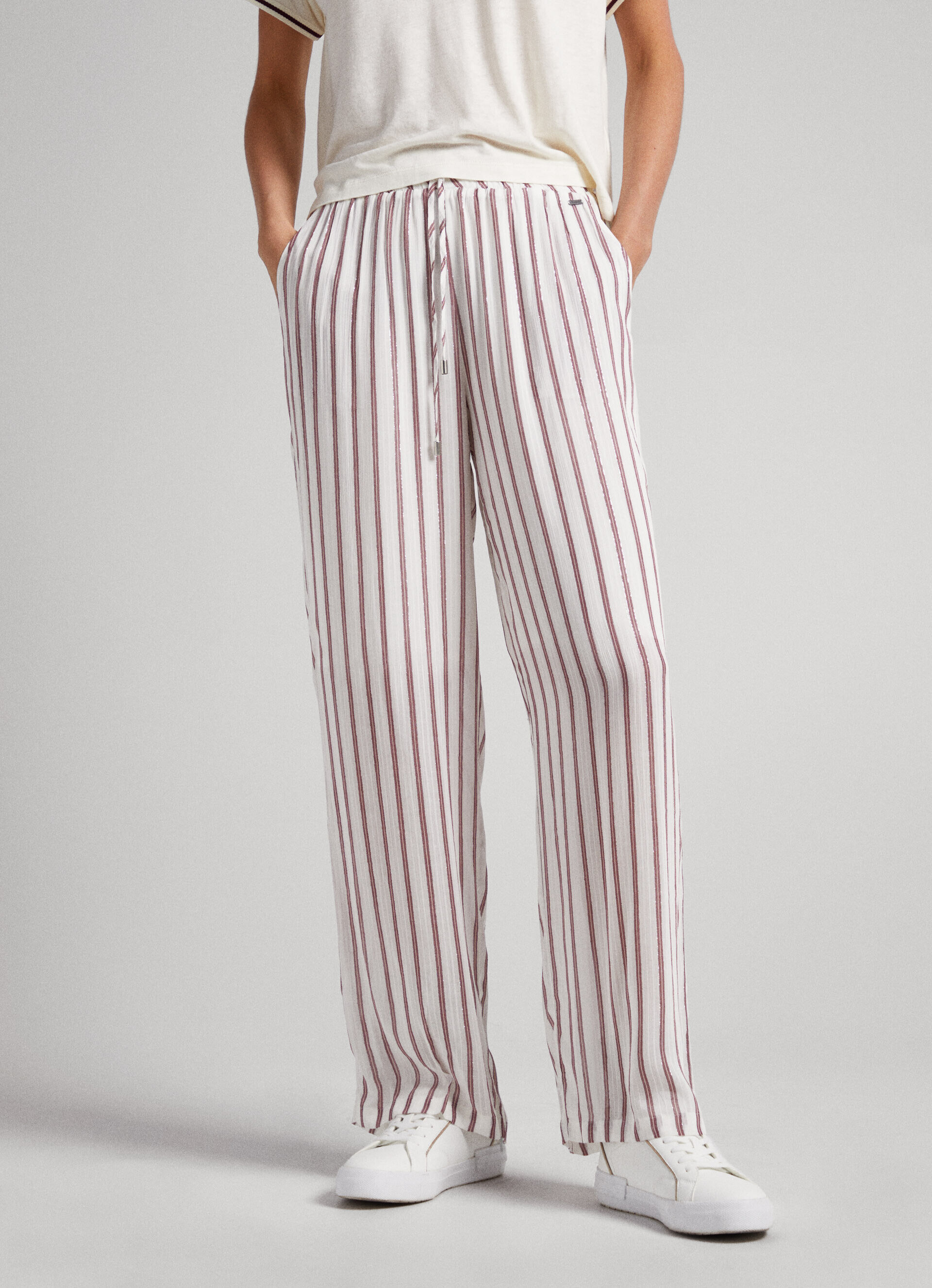 Calça de pijama listrada - multicolorida
