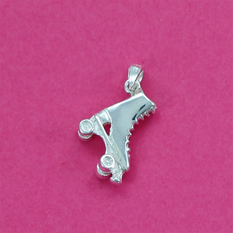 Pendentif patin à roulettes artistique - Argent massif
