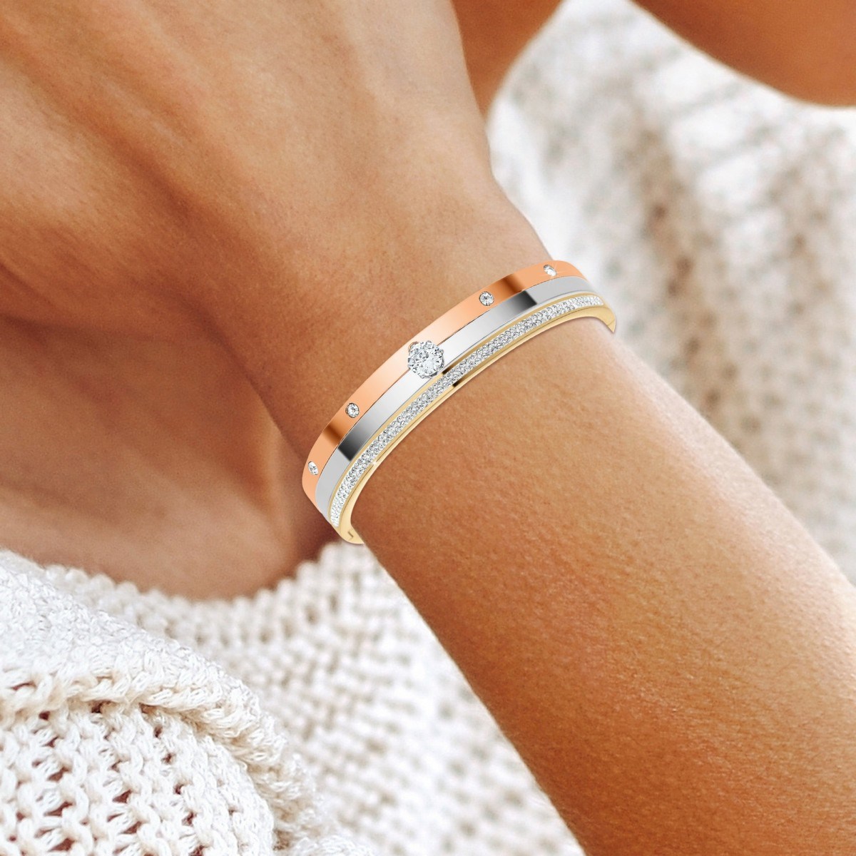 Lot de 3 bracelets ornés de Cristaux scintillants SC Crystal