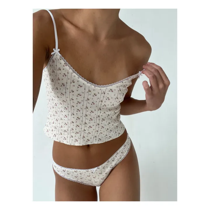 Cou Cou Intimates Top Long Cami Pointelle Coton Bio | Rose pâle