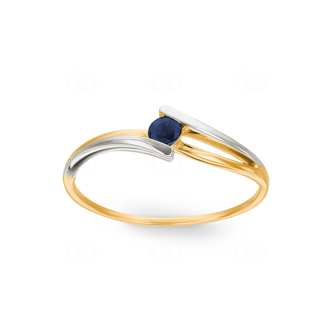 Damenring 750/18 K Gelbgold mit Saphir