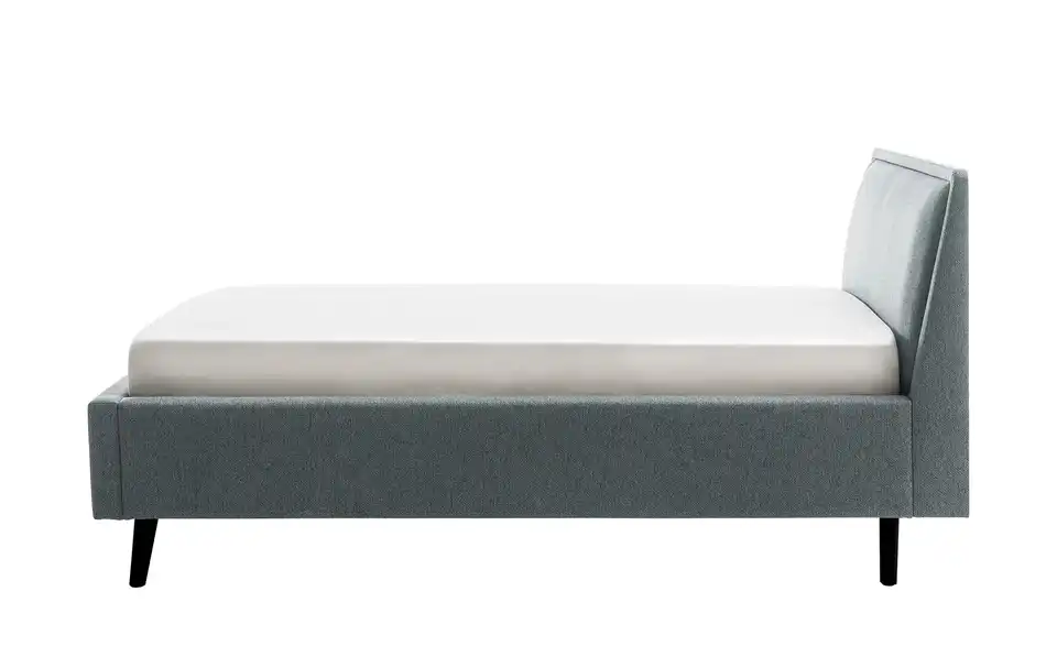 Polsterbett Blau 140 cm ohne Bettkasten Schwarz