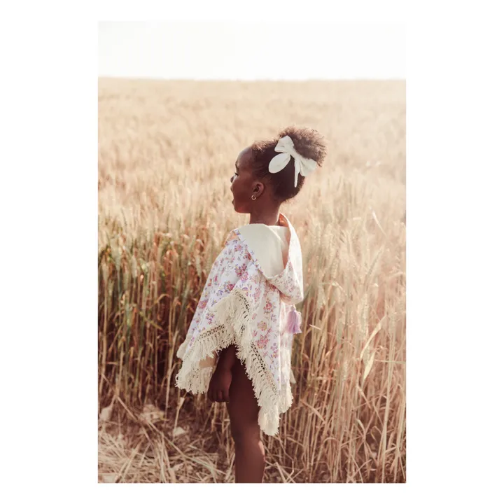 Louise Misha Poncho de bain Mael en coton bio | Crème
