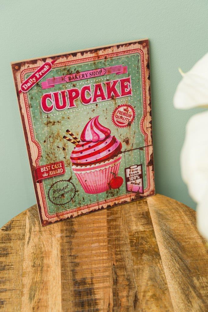 Holzschild CUPCAKE IV - bunt - 30x40 cm
