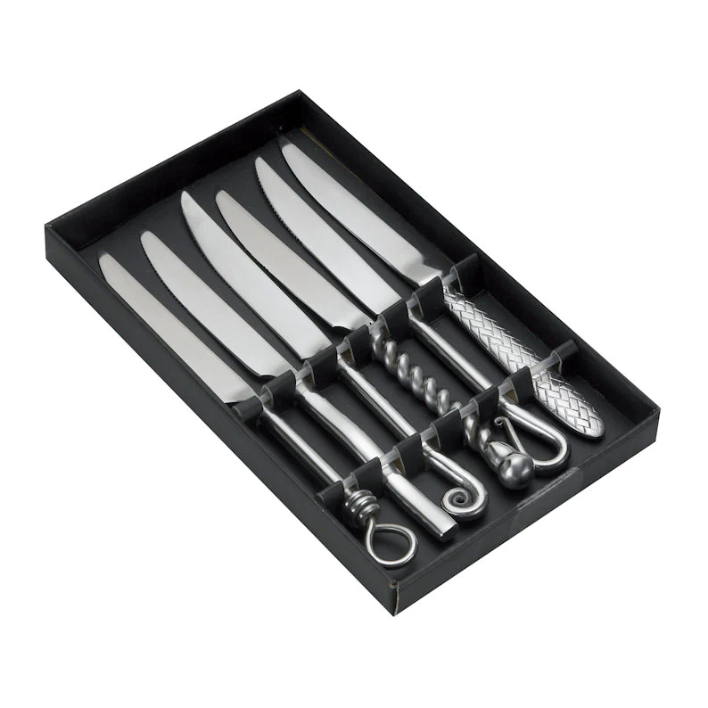 Coffret de 6 couteaux de table forgés en inox Jean Dubost