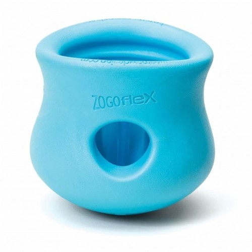 Brinquedo dispensador de petiscos Zogoflex Toppl azul da West Paw Design para cães.