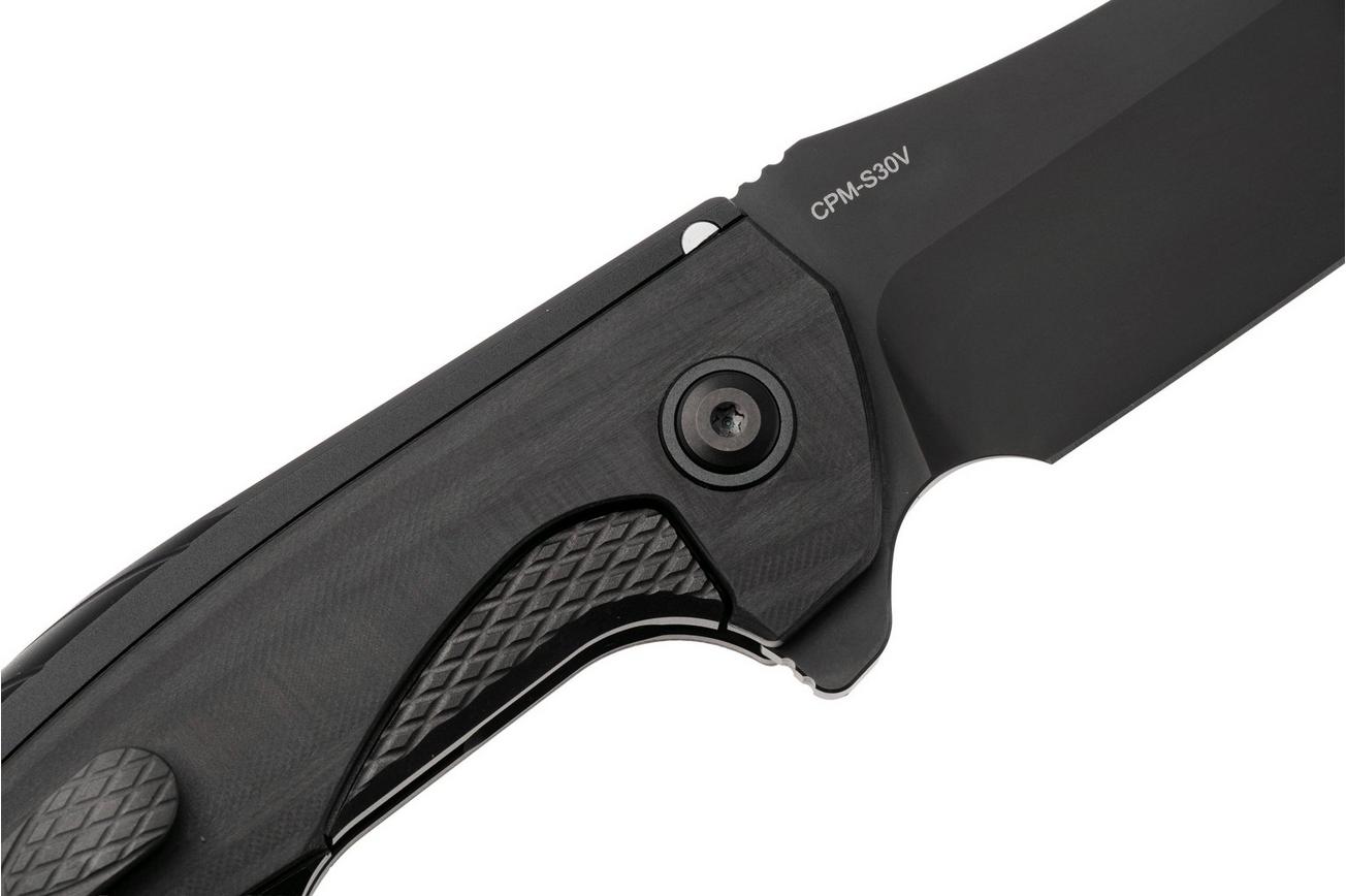 Reate Jack Jr. JJR-BL-DLC-AL-BL, Black DLC CPM S30V, Black Aluminum / Carbon Fiber zakmes