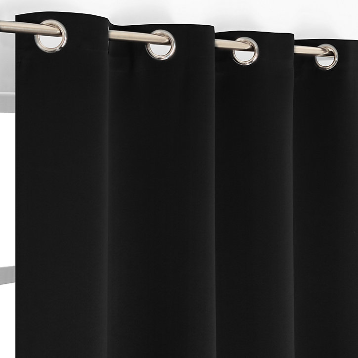 Rideau Sky occultant polyester satin noir l.135 x H.240 cm