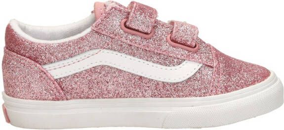 Vans Old Skool V Glitter Rose Gold Sneakers Meisjes Roze