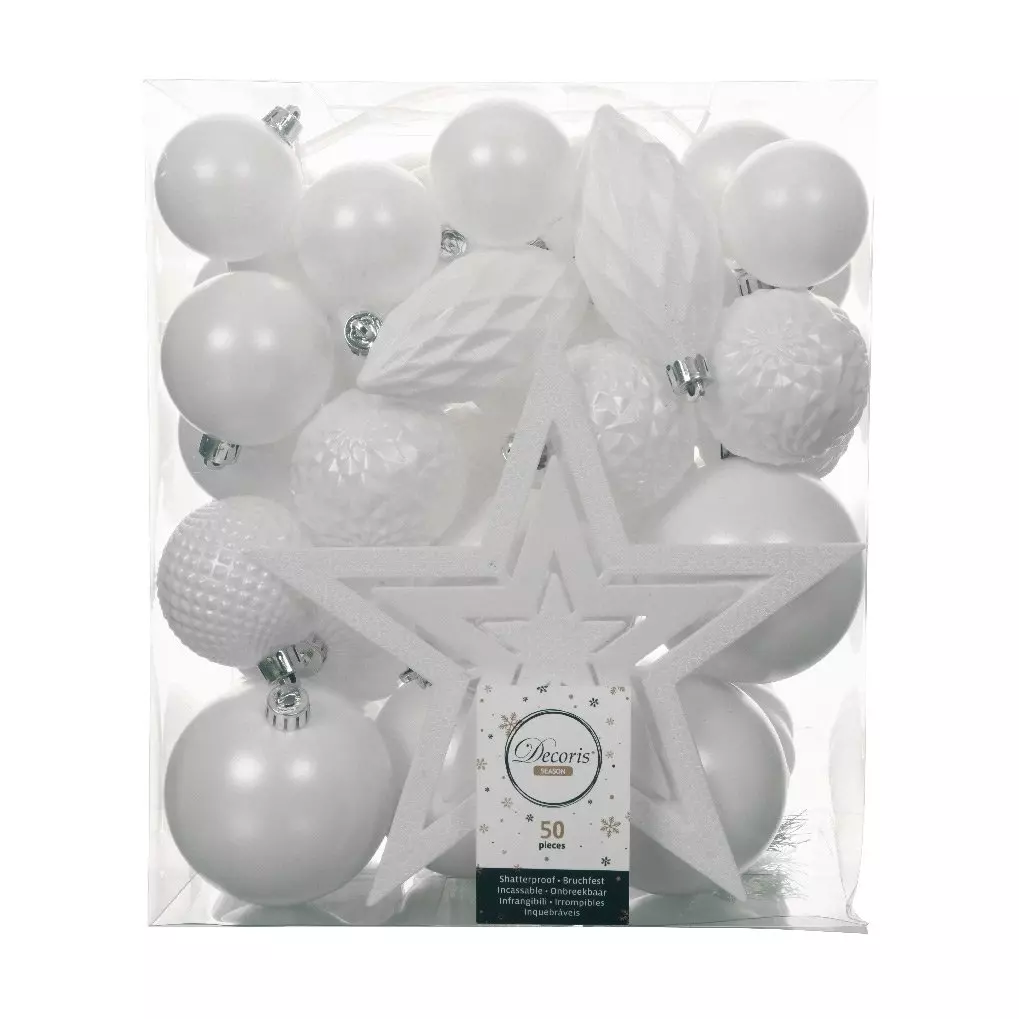 Kit de décoration de sapin de Noël Mély Blanc