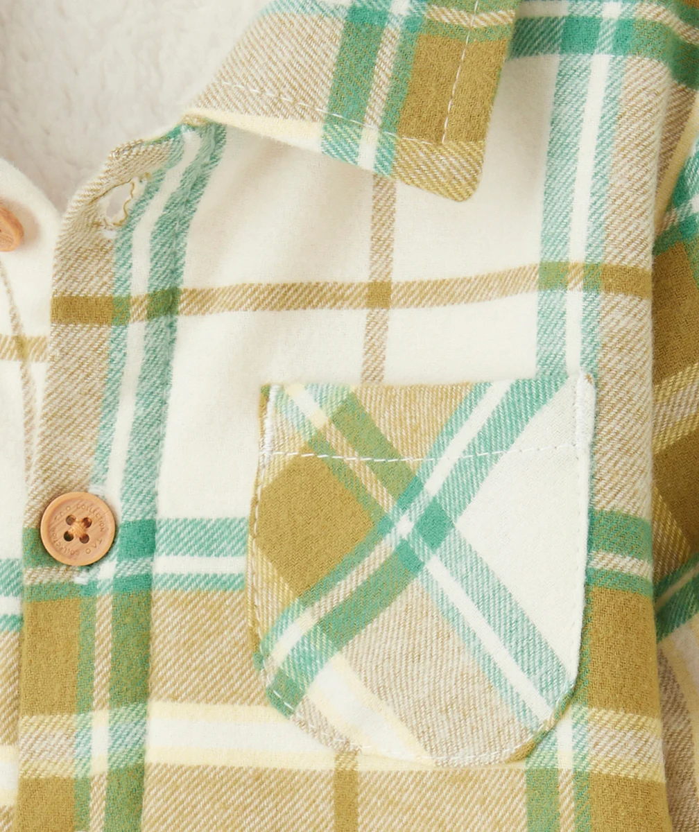 CHEMISE À CARREAUX MANCHES LONGUES BÉBÉ GARÇON AVEC INTÉRIEUR EN SHERPA