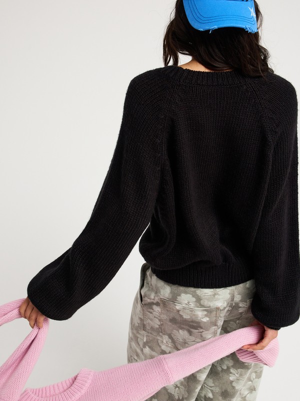 One In School Pull à col rond Noir Femme