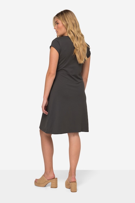 Jerseykleid, Zierknoten, Rundhalsausschnitt, Halbarm