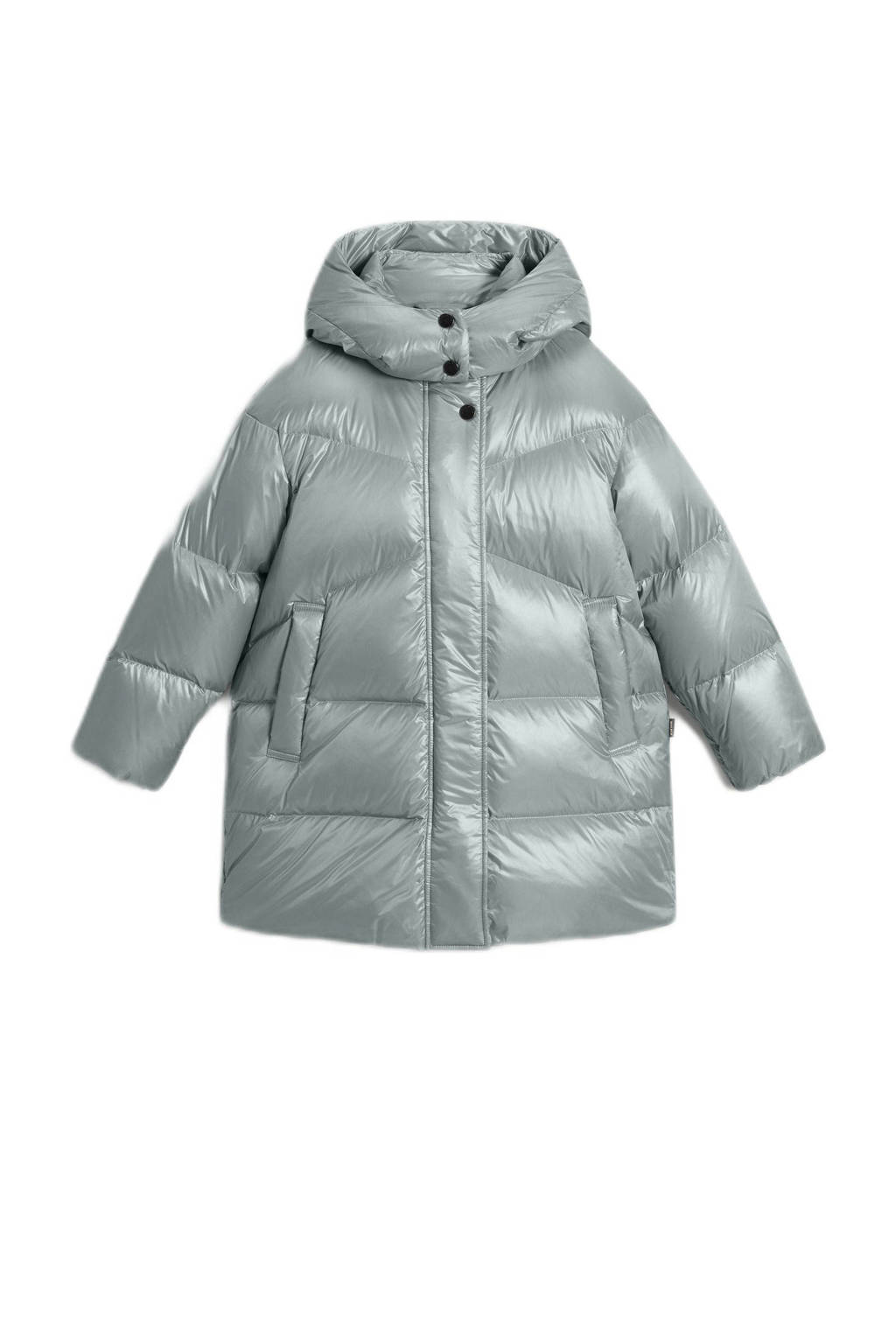 Woolrich gewatteerde winterjas lichtblauw