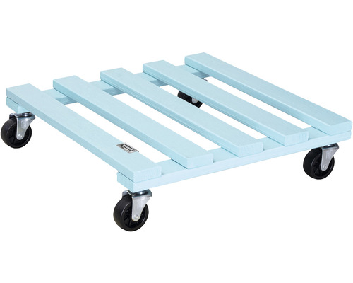 Wagner plantenwagen met kunststof wielen, 38 x 38 x 9,5 cm, hout, blauw