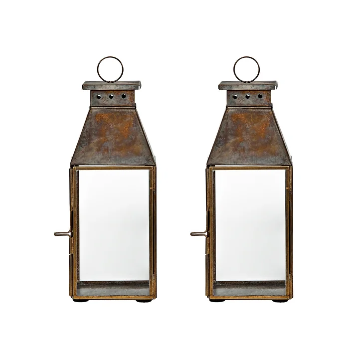 House Doctor - Tilka Windlicht, antikes Messing (2er-Set)