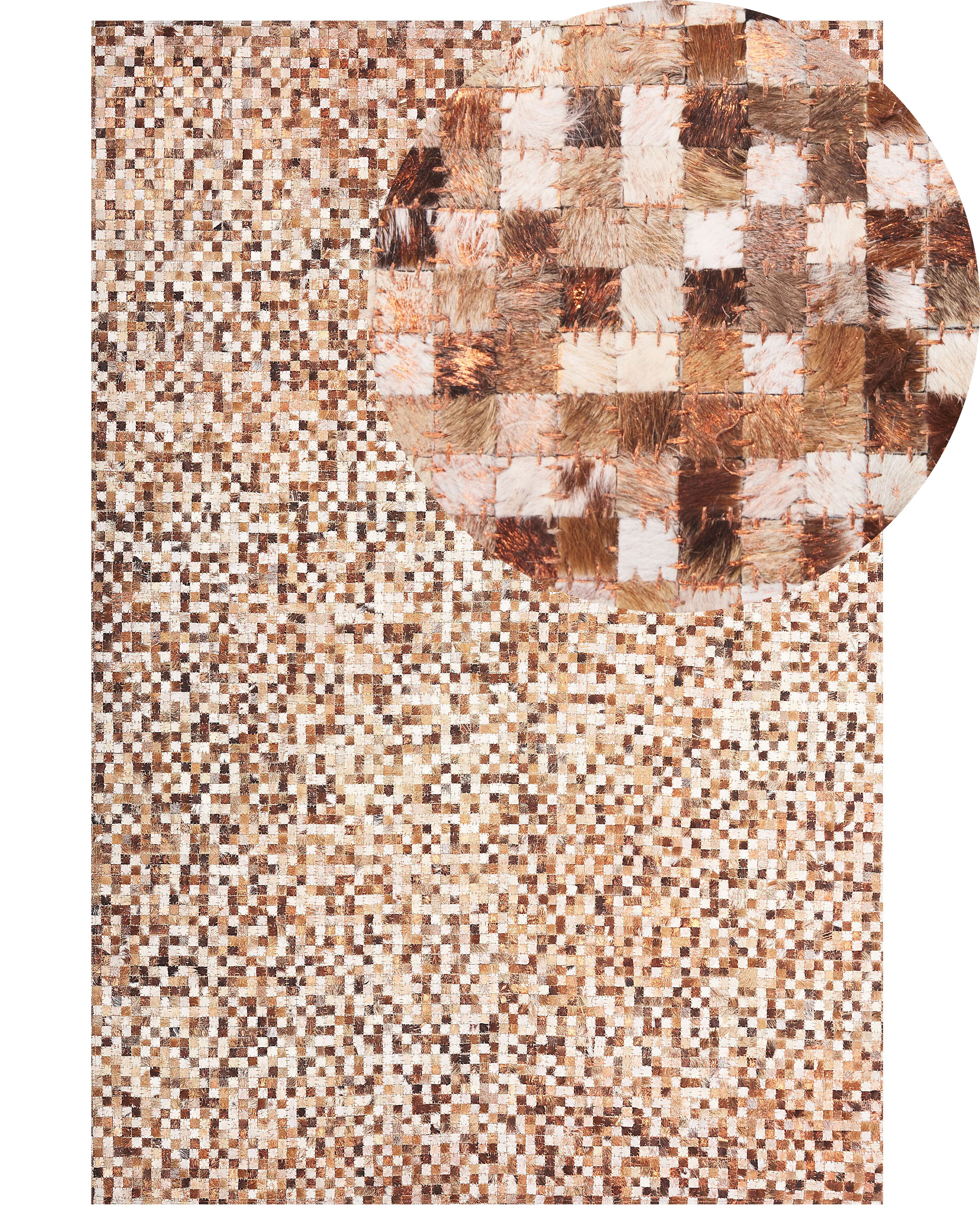Vloerkleed TORUL Bruin 140 x 200 cm Leer