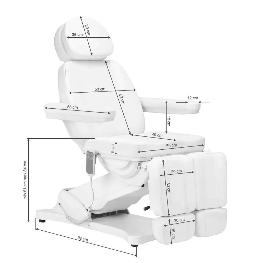 Activeshop Elektrisk Kosmetikstol SILLON CLASSIC hvid - med 2 motorer