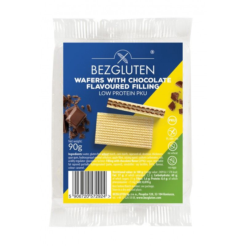 Bezgluten PKU Schokowaffeln eiweißarm glutenfrei
