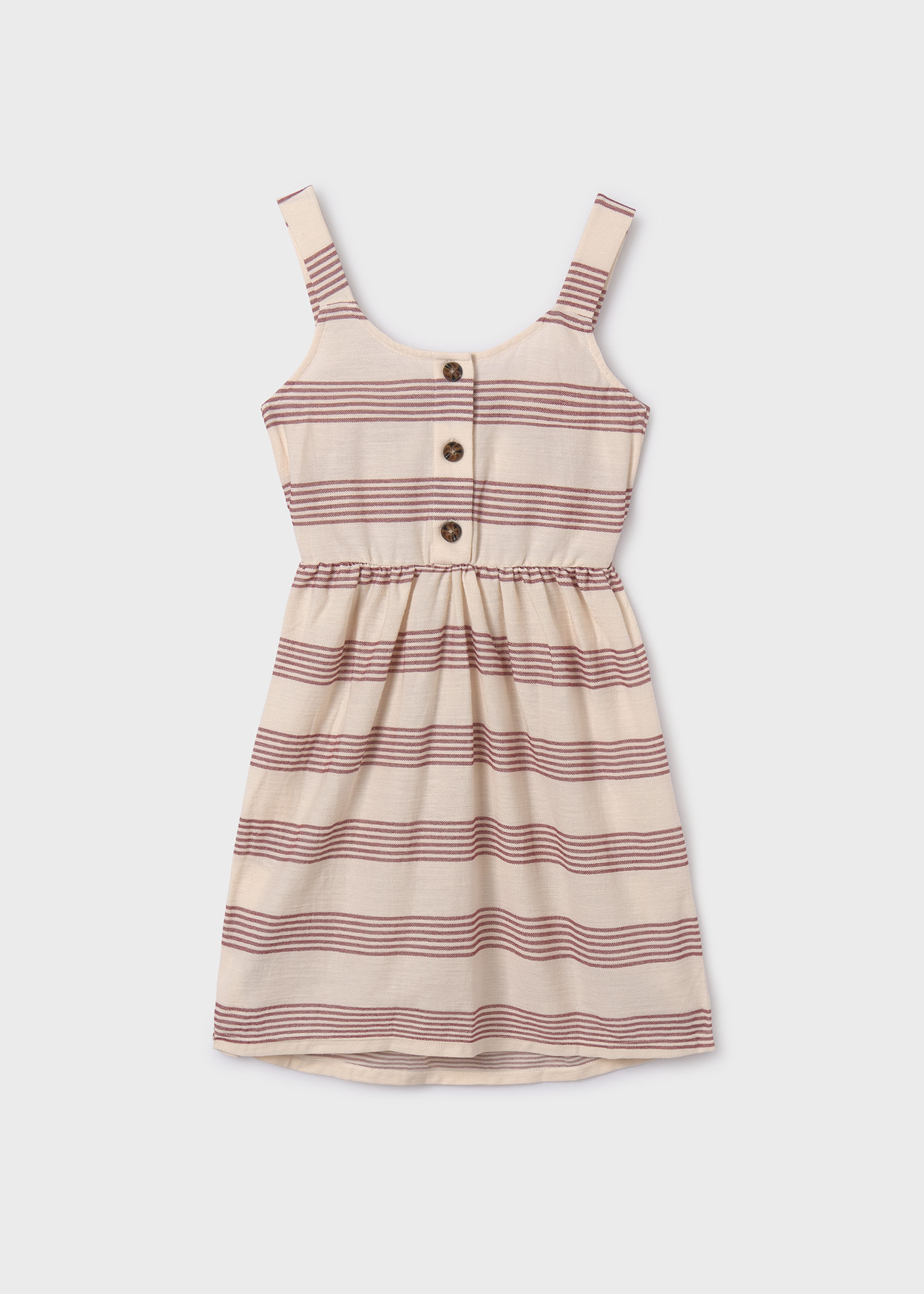 Vestido preto listrado em piqué para meninas