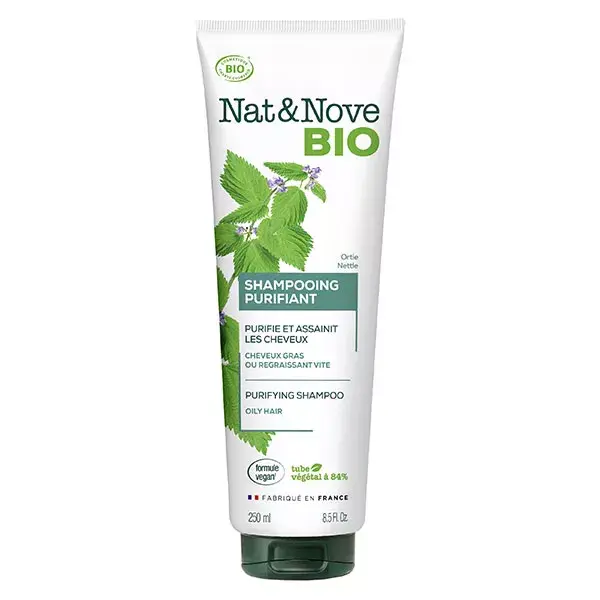 Shampoo de urtiga orgânico purificante Nat&Nove 250ml