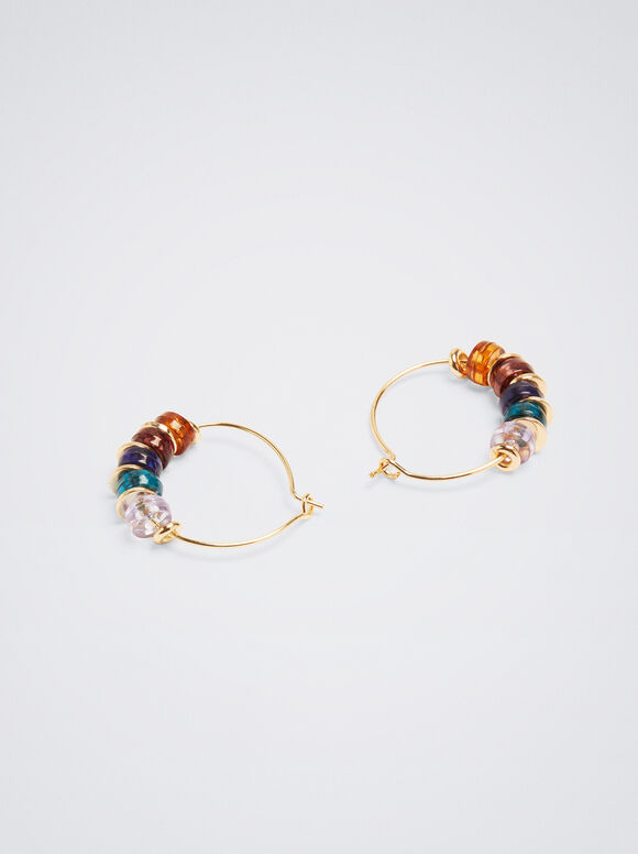 Pendientes Ouro Com Resina - Multicor