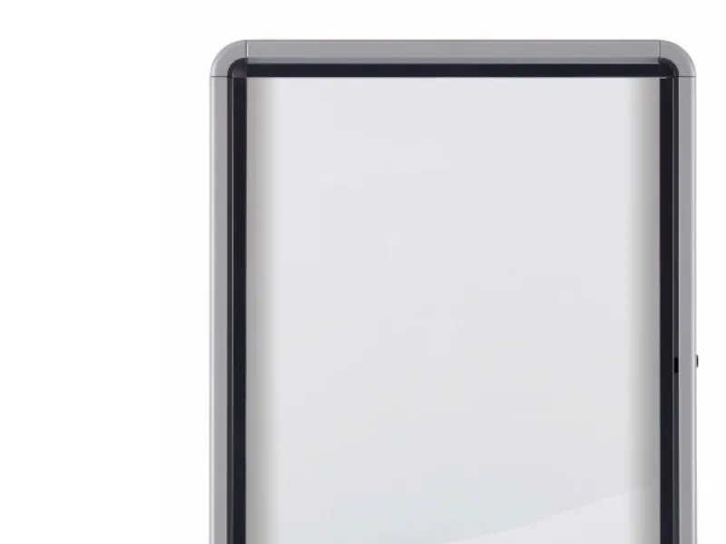 Nobo Premium Plus udendørs magnetisk låsbart opslagsskab med hængslet låge 8xA4 Hvid