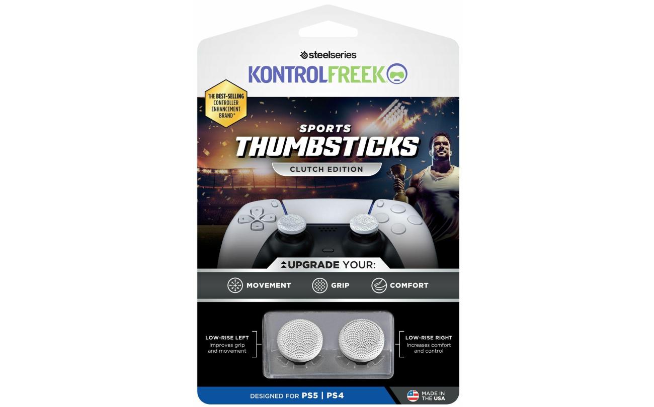 PS4/PS5 KontrolFreek Sports Clutch Thumbsticks White/Black