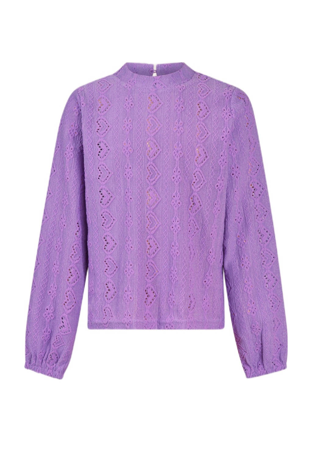 Shoeby top met hartjes en open detail paars