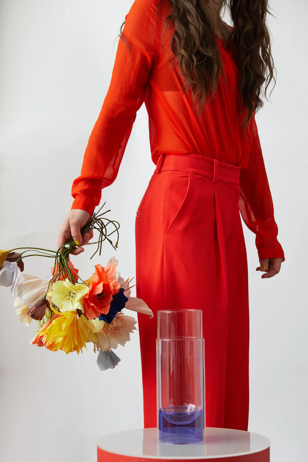 Studio About  Poppy papirblomst - orange