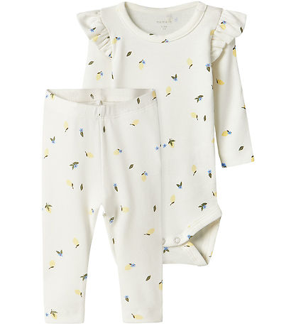 Name It Bodysuit l/ä - NmfFilly - Cloud Tänzerin m. Zitronen/Blu