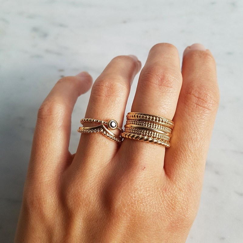 Bague Fine Plaqué Or Mode Tendance Couronne