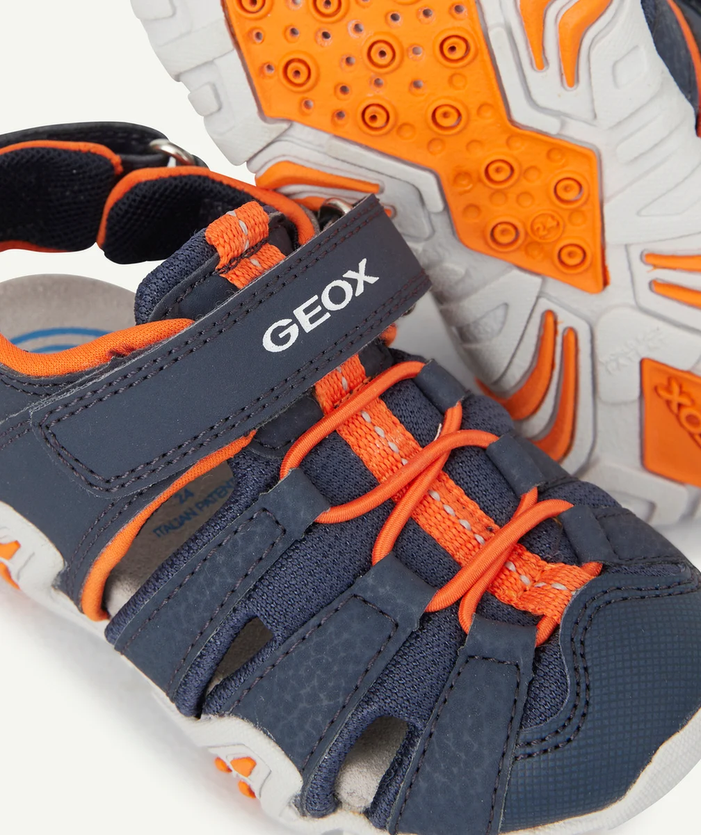 GEOXSANDALES KRAZE GARÇON BLEU MARINE ET ORANGE