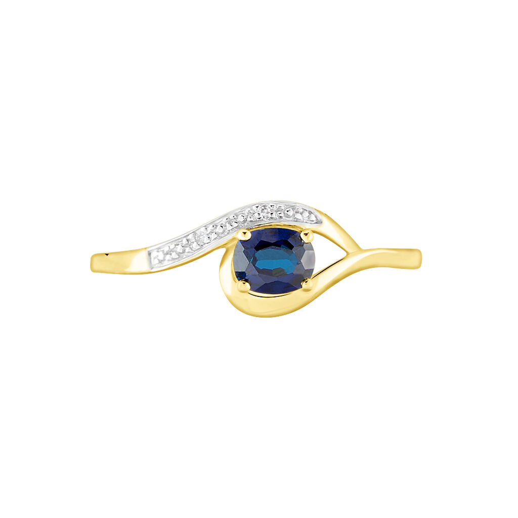 Bague Sagesse Or Jaune Saphir Et Diamant