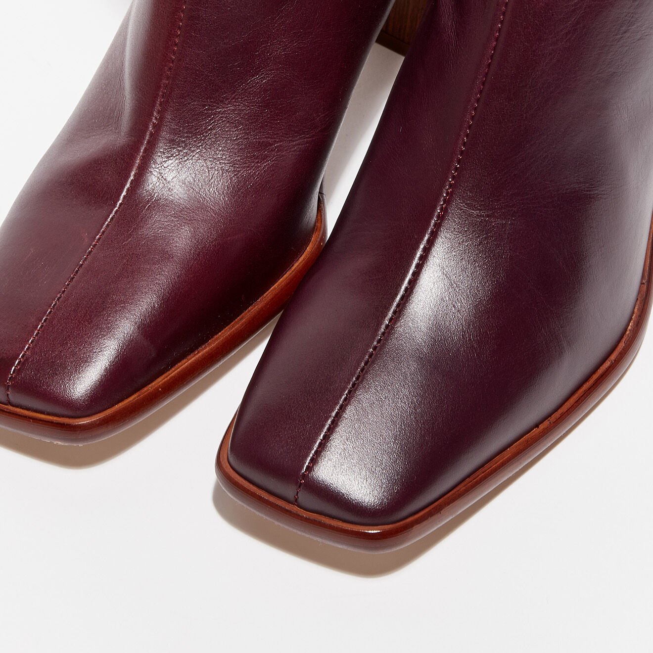 Alohas Bottes en Cuir Mae bordeaux - Talon 8 cm