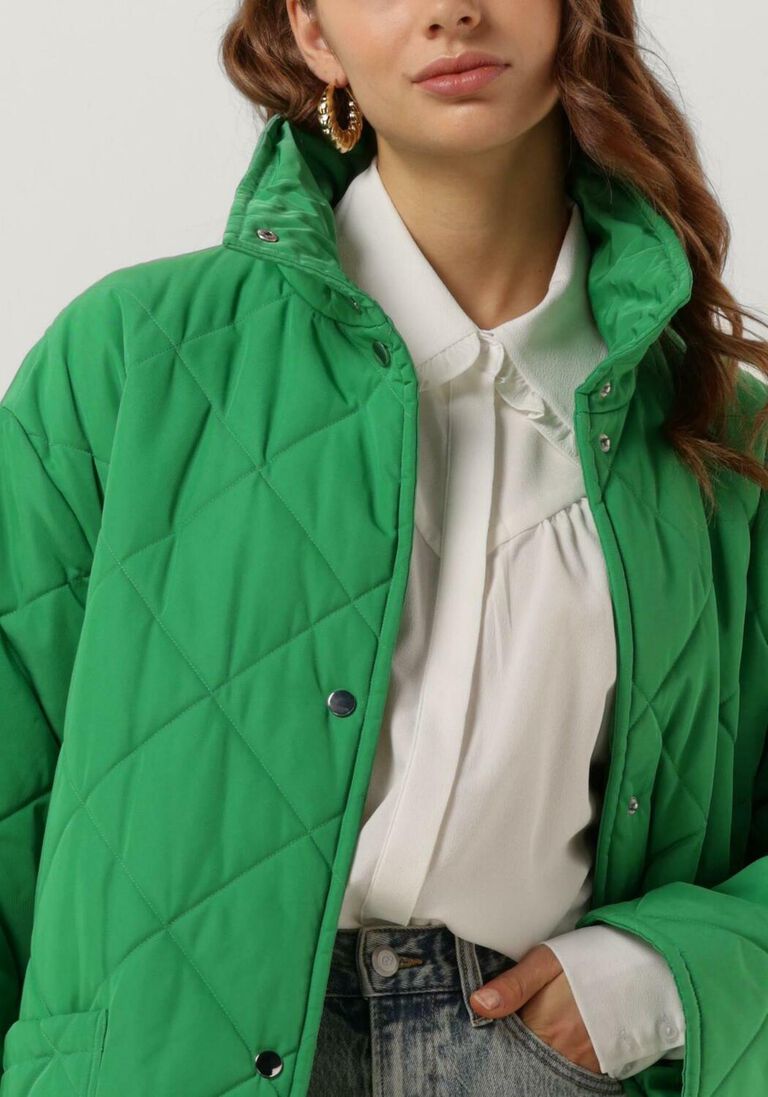 STAND STUDIO groene stand studio gewatteerde jas sage coat