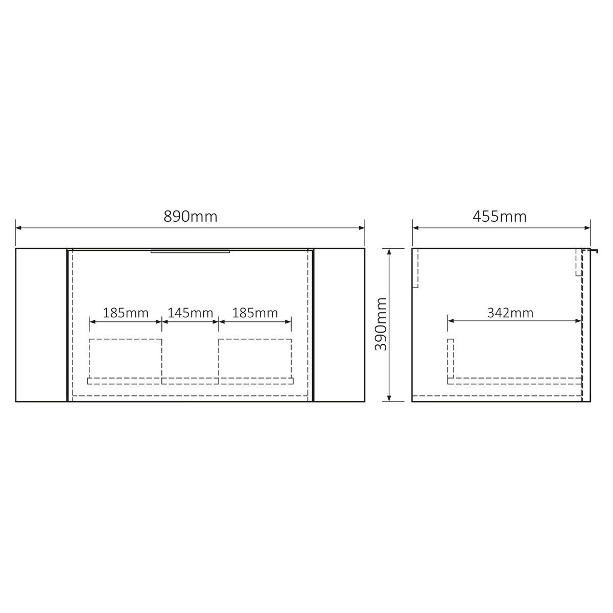 Differnz Olle onderkast met ribbelfront 90cm eiken