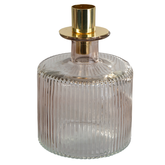 Kerzenhalter aus Glas - ca. 9,5 x 14 cm - 1 Stück