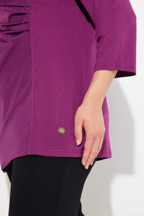 Shirt, Taft-Kragen, Classic, V-Ausschnitt, 3/4-Arm