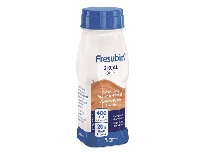 Fresubin 2 kcal Drink Aprikose-Pfirsich 4 x 200 ml Hochkalorische Trinknahrung für besondere medizinische Zwecke
