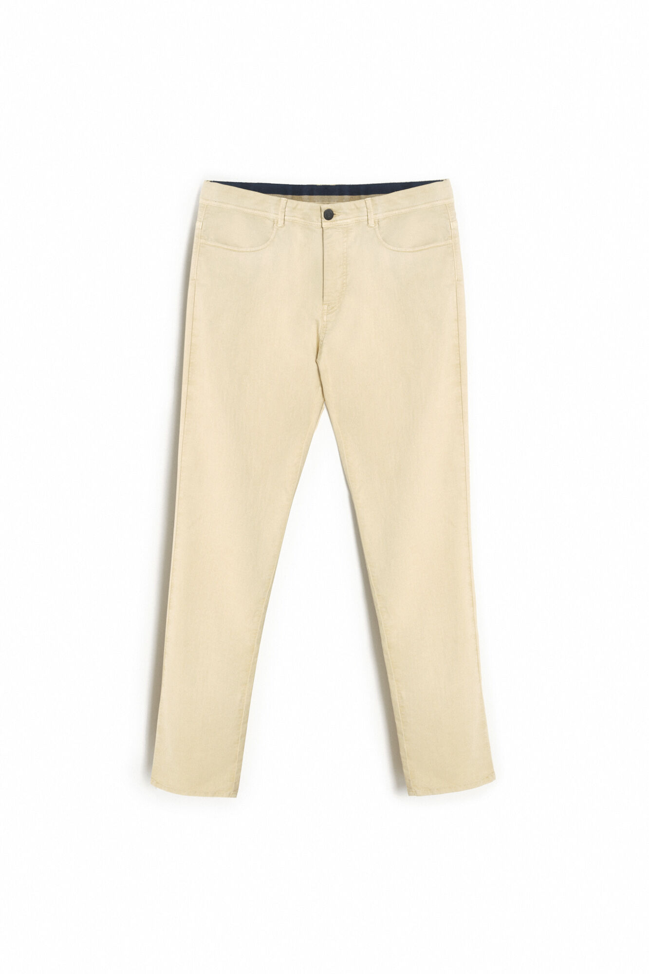 Calça slim de 5 bolsos - Bege