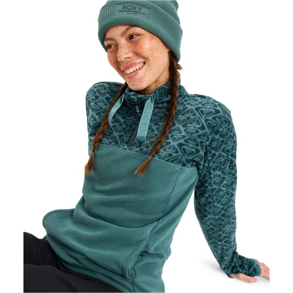 Sweat polaire ROXY SAYNA HALF ZIP SEA PINE ROXYGRAM TONAL