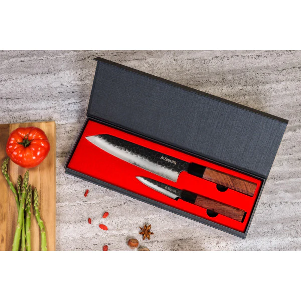 Set 2 couteaux Sayuto Sequoia San Mai office et chef Sayuto