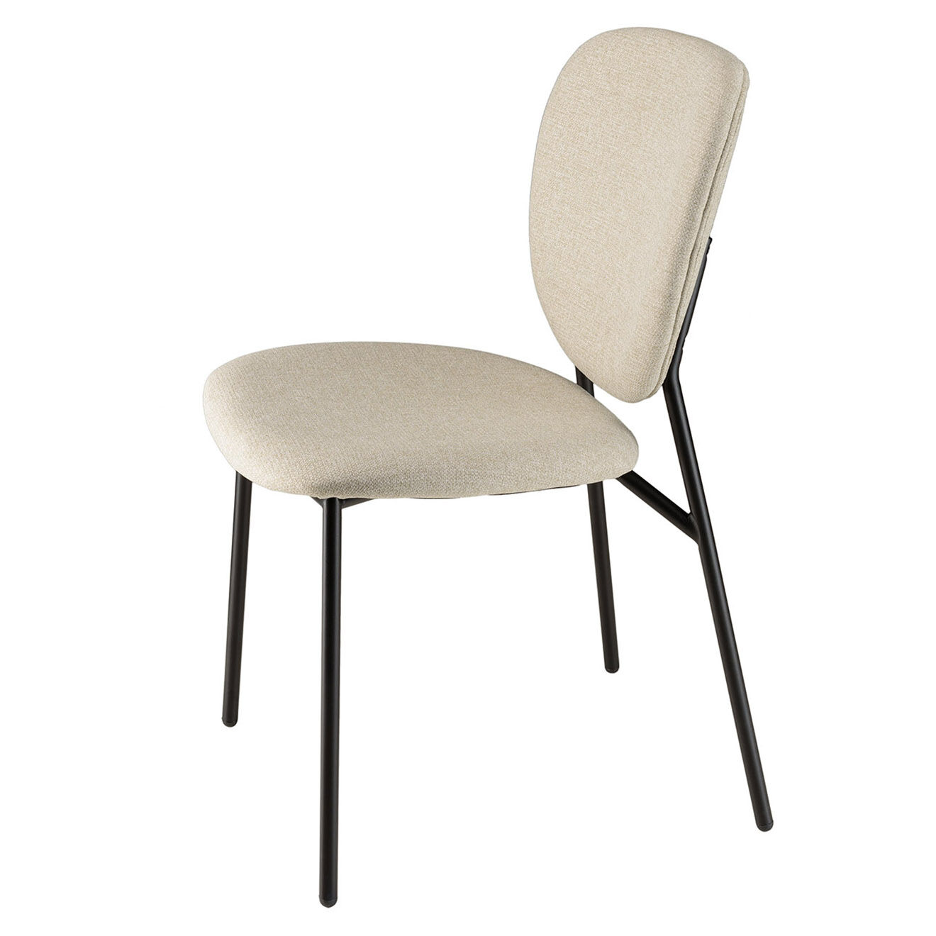 Macabane 2 Chaises en Tissu Tom écru - 48x56x83 cm