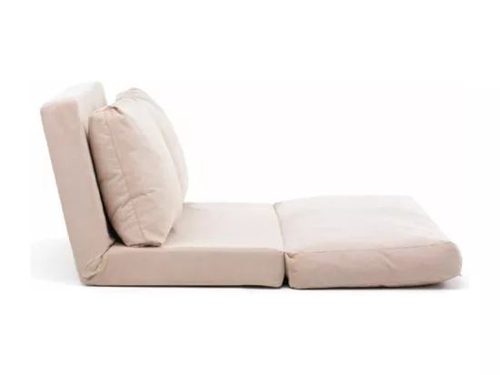 Fauteuil convertible multipositions velours Talya-Couleur Beige clair-2 places