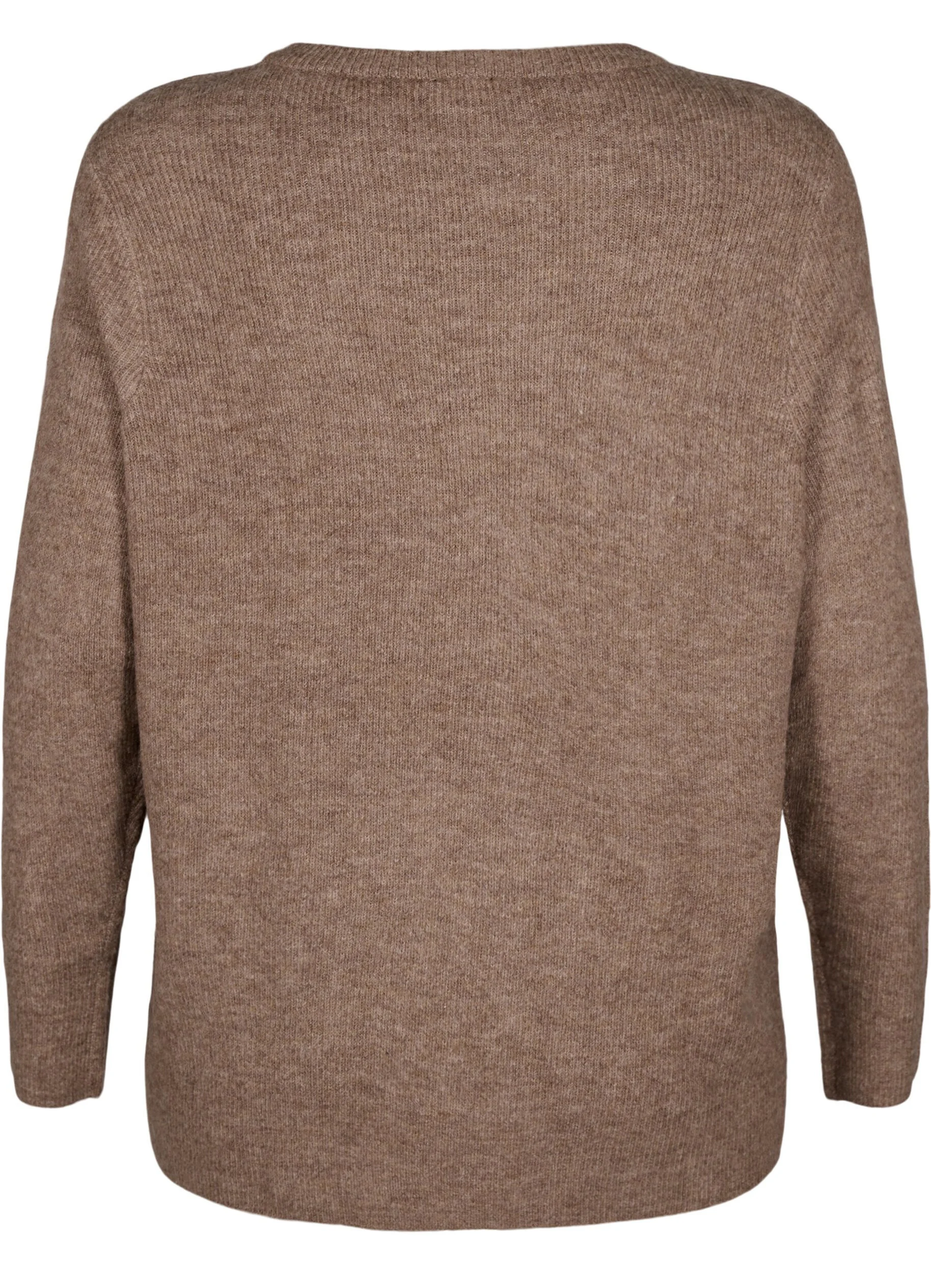 Meleret strikbluse med rund hals